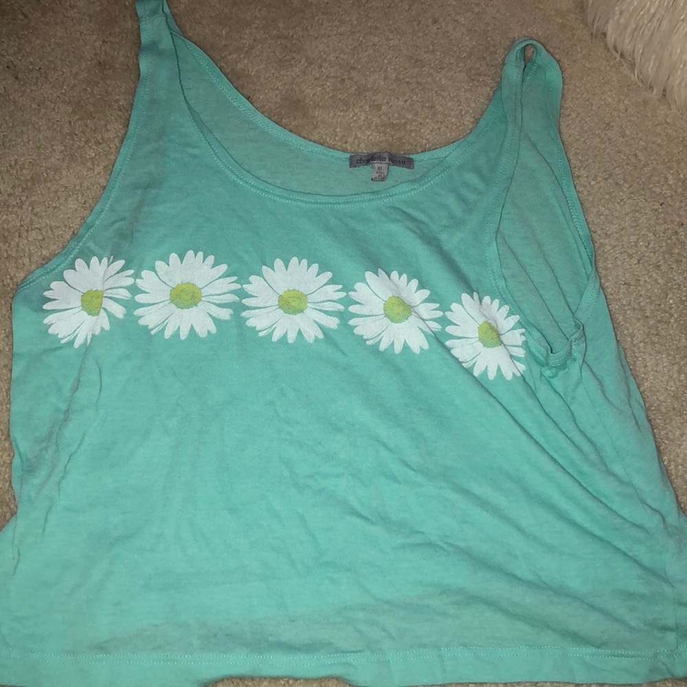 Light blue cropped tank top from charlotte russe